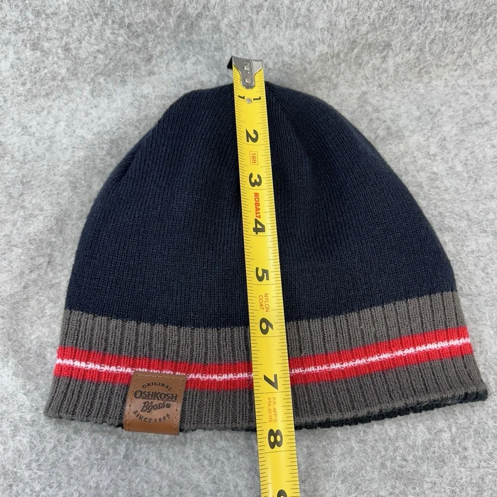 OshKosh B'gosh Dinosaur Reversible Beanie Knit Hat Kids Gray Blue